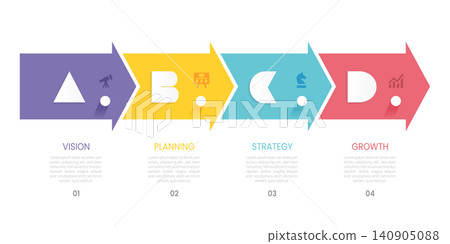 Infographic Venn diagram chart template for business 4 circle Arrow label options, presentation with venn diagram elements vector illustration. 140905088