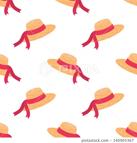 straw hat seamless pattern straw hat seamless pattern 140905367