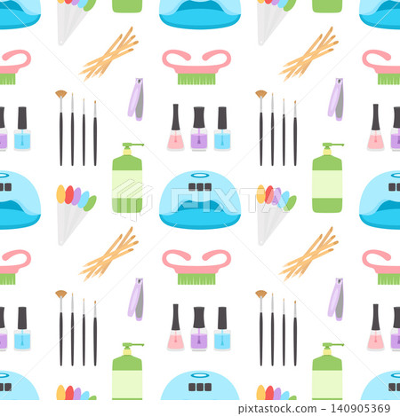 nail salon manicure tools colorful pattern nail salon manicure tools colorful pattern 140905369