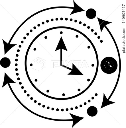 Time management icon showing continuous planning and productivity Time management icon showing continuous planning and productivity 140905417