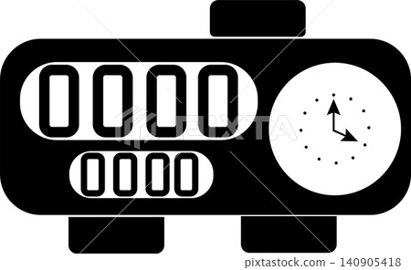 Work schedule icon with clock for employee shift planning system 140905418