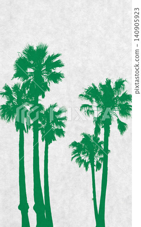 Realistic palm silhouette art, tropical greenery swaying in the wind Realistic palm silhouette art, tropical greenery swaying in the wind 140905923