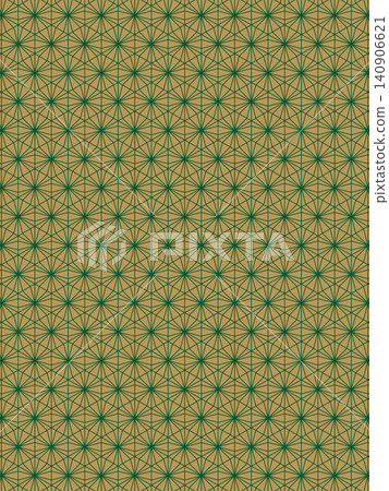 Counterfeit gold and a dark green gentian flower in a hemp leaf pattern background. Counterfeit gold and a dark green gentian flower in a hemp leaf pattern background. 140906621