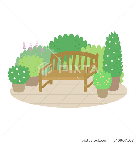 公園裡木製長椅的剪紙插圖(背景透明)。 公園裡木製長椅的剪紙插圖(背景透明)。 140907108