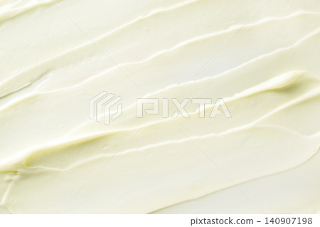 Close-up creamy cosmetic texture background of moisturizer, face cream, shampoo or shower gel with smooth soft waves for skincare and beauty design. Close-up creamy cosmetic texture background of moisturizer, face cream, shampoo or shower gel with smooth soft waves for skincare and beauty design. 140907198