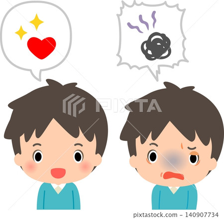 一個面帶微笑、言語優美的男人,和一個面目猙獰、言語粗俗的男人。 一個面帶微笑、言語優美的男人,和一個面目猙獰、言語粗俗的男人。 140907734