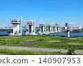 Yodogawa Dam and riverbed (Osaka) 140907953