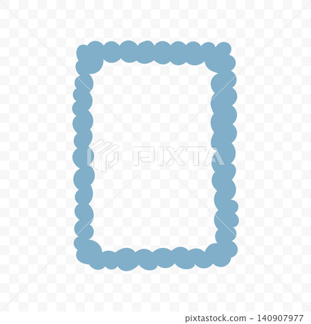 Blue Hand Drawn Scalloped Frame Blue Hand Drawn Scalloped Frame 140907977