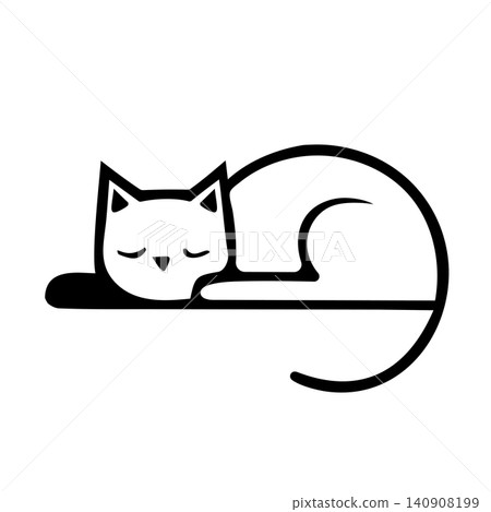 Modern Cat Silhouette Logo  Vector 140908199