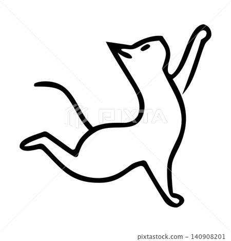 Elegant Monoline Cat Logo Vector Elegant Monoline Cat Logo Vector 140908201