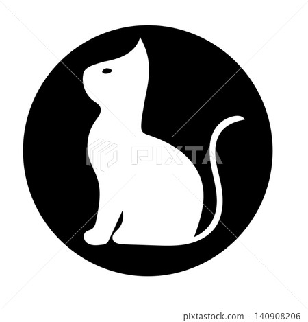 Cat Mascot Logo Bundle Black and White Cat Mascot Logo Bundle Black and White 140908206