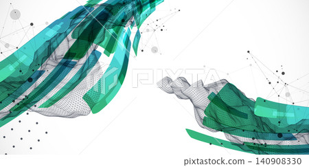 Abstract wireframe background. Modern science art elements. Vector Abstract wireframe background. Modern science art elements. Vector 140908330