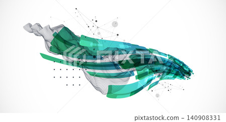 Abstract wireframe background. Modern science art elements. Vector Abstract wireframe background. Modern science art elements. Vector 140908331
