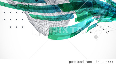 Abstract wireframe background. Modern science art elements. Vector Abstract wireframe background. Modern science art elements. Vector 140908333