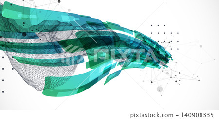 Abstract wireframe background. Modern science art elements. Vector Abstract wireframe background. Modern science art elements. Vector 140908335