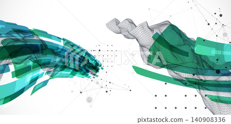 Abstract wireframe background. Modern science art elements. Vector Abstract wireframe background. Modern science art elements. Vector 140908336