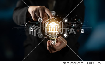 Financial services and digital banking infrastructure network concept Parse Financial services and digital banking infrastructure network concept Parse 140908759