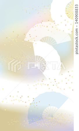 一幅描繪經典日本扇子的插圖,背景圖像採用了陰影和金箔效果。 一幅描繪經典日本扇子的插圖,背景圖像採用了陰影和金箔效果。 140908833