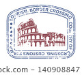 Tourist stamp for border crossing. Vector. 140908847