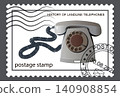 Old white rotary home telephone. Vector. 140908854