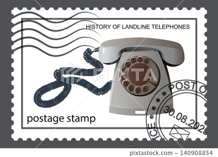 Old white rotary home telephone. Vector. Old white rotary home telephone. Vector. 140908854