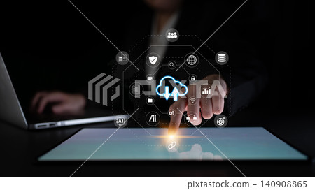 Cloud storage and digital file management network concept Parse Cloud storage and digital file management network concept Parse 140908865