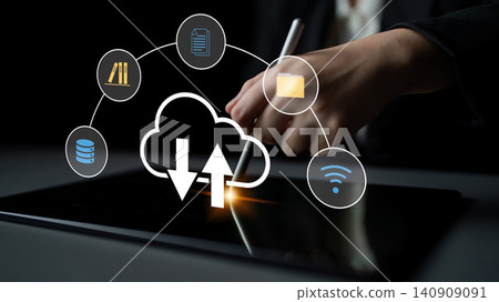 Cloud computing and digital data integration network concept Parse 140909091
