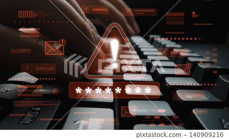 Password security breach warning with red asterisk box Marrow Password security breach warning with red asterisk box Marrow 140909216