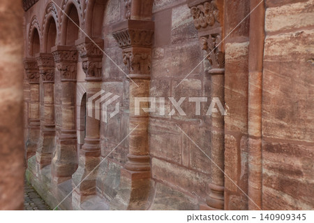 Historic Architectural Detail of Romanesque Stone Columns and Arches Historic Architectural Detail of Romanesque Stone Columns and Arches 140909345