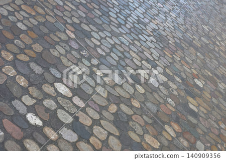 Historic Cobblestone Street - Textured Vintage Pathway Design for Urban Aesthetics Historic Cobblestone Street - Textured Vintage Pathway Design for Urban Aesthetics 140909356