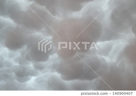 Dramatic Mammatus Cloud Formation in Overcast Sky for Atmospheric Weather Photography 140909407