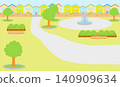 Park scenery, background vector illustration without people. 140909634