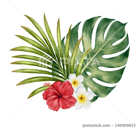 Tropical Botanical Collection Watercolor Illustration Tropical Botanical Collection Watercolor Illustration 140909655