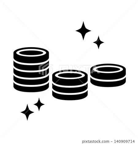 Silhouette illustration of money made up of stacked coins 140909714