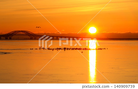 Frozen Sunrise Over Great South Bay Near Babylon Bridge in 2026 Frozen Sunrise Over Great South Bay Near Babylon Bridge in 2026 140909739