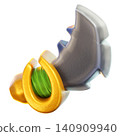 Pirate Sword 3D Render Icon, Fantasy Weapon Illustration 140909940