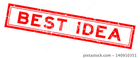 Grunge red best idea word square rubber seal stamp on white background Grunge red best idea word square rubber seal stamp on white background 140910351