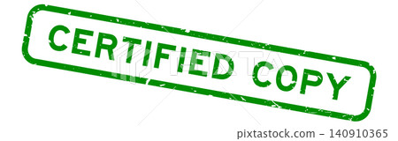 Grunge green certified copy word rubber square seal stamp on white background Grunge green certified copy word rubber square seal stamp on white background 140910365