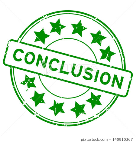 Grunge green conclusion word round rubber seal stamp on white background Grunge green conclusion word round rubber seal stamp on white background 140910367