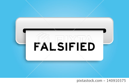 White coupon banner with word falsified from machine on blue color background White coupon banner with word falsified from machine on blue color background 140910375