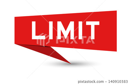 Red color speech banner with word limit on white background Red color speech banner with word limit on white background 140910383