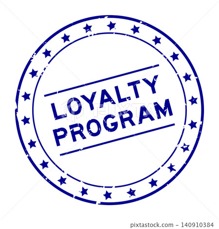 Grunge blue loyalty program word round seal stamp on white background Grunge blue loyalty program word round seal stamp on white background 140910384