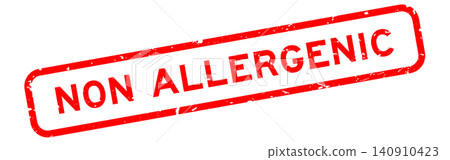 Grunge red non allergenic word square rubber seal stamp on white background Grunge red non allergenic word square rubber seal stamp on white background 140910423