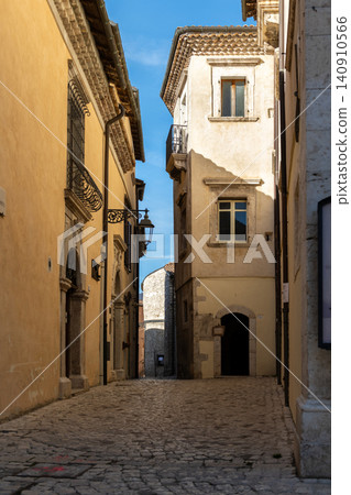Charming alley in the medieval historic center of Barrea Abruzzo region Charming alley in the medieval historic center of Barrea Abruzzo region 140910566
