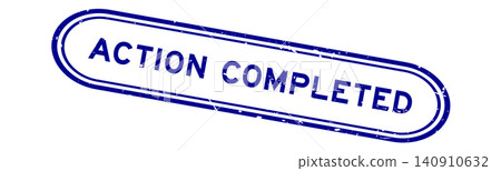Grunge black action completed word rubber seal stamp on white background Grunge black action completed word rubber seal stamp on white background 140910632
