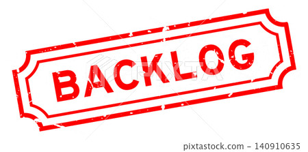 Grunge red backlog word rubber seal stamp on white background Grunge red backlog word rubber seal stamp on white background 140910635