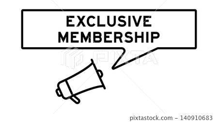 Megaphone icon with speech bubble in word exclusive membership on white background Megaphone icon with speech bubble in word exclusive membership on white background 140910683