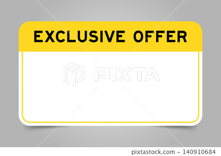 Label banner that have yellow headline with word exclusive offer and white copy space, on gray background Label banner that have yellow headline with word exclusive offer and white copy space, on gray background 140910684