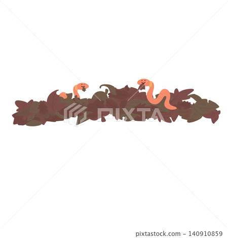 Earthworms eat dead leaves and turn them into compost. Earthworms eat dead leaves and turn them into compost. 140910859