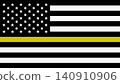 USA flag with thin yellow line background 140910906